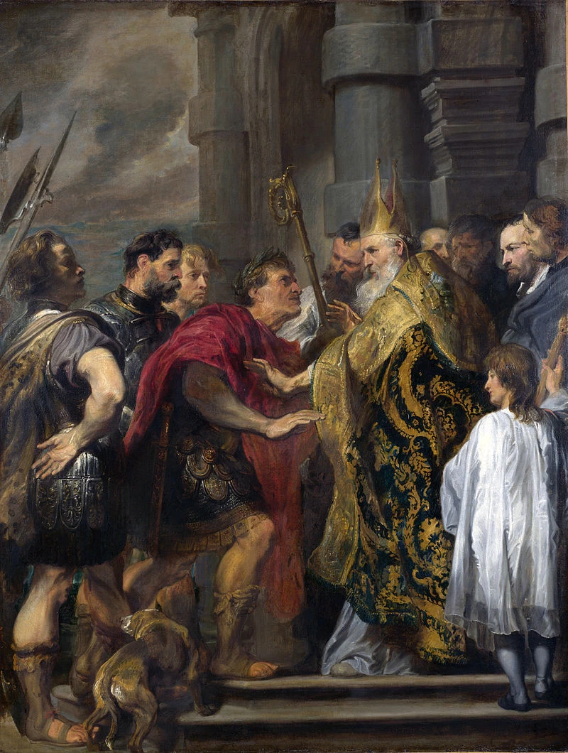All'imperatore Teodosio proibito da sant'Ambrogio di entrare nel Duomo di Milano - National Gallery of Art, Londra